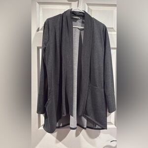 Women's Gray Open-Front Cardigan
